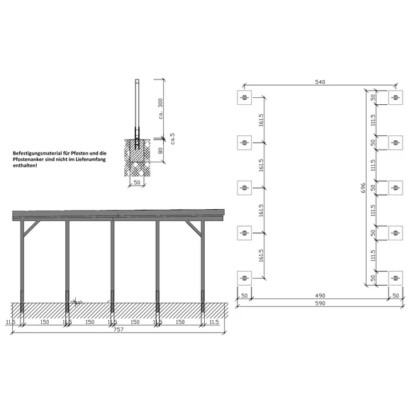 Mr. GARDENER Wohnmobil-Doppelcarport »Hamburg 2«, Außenmaß BxT: 604 X 760 Cm, Braun, Holzart: Kiefer 1 Mr. GARDENER Wohnmobil-Doppelcarport »Hamburg 2«, Außenmaß BxT: 604 X 760 Cm, Braun, Holzart: Kiefer
