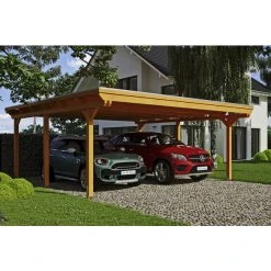 SkanHolz Carport »Emsland«, BxT: 613 X 604 Cm, Firsthöhe: 248 Cm, Farbbehandelt
