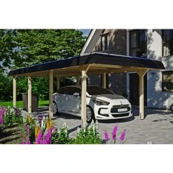 SkanHolz Carport »Wendland«, BxT: 362 X 870 Cm, Firsthöhe: 243 Cm, Unbehandelt