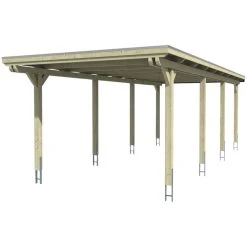 SkanHolz Carport »Emsland«, BxT: 354 X 846 Cm, Firsthöhe: 238 Cm, Farbbehandelt