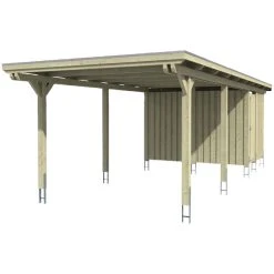 SkanHolz Carport »Emsland«, BxT: 354 X 846 Cm, Firsthöhe: 238 Cm, Farbbehandelt