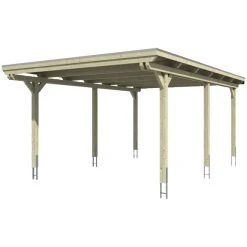 SkanHolz Carport »Emsland«, BxT: 404 X 604 Cm, Firsthöhe: 242 Cm, Farbbehandelt