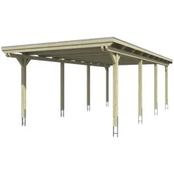 SkanHolz Carport »Emsland«, BxT: 404 X 846 Cm, Firsthöhe: 242 Cm, Unbehandelt
