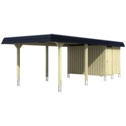 SkanHolz Carport »Wendland«, BxT: 362 X 870 Cm, Firsthöhe: 243 Cm, Farbbehandelt