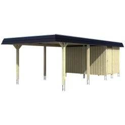 SkanHolz Carport »Wendland«, BxT: 409 X 870 Cm, Firsthöhe: 247 Cm, Farbbehandelt