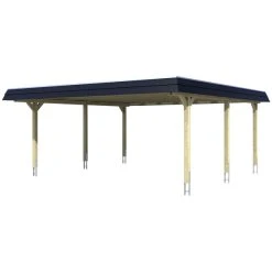 SkanHolz Carport »Wendland«, BxT: 630 X 637 Cm, Firsthöhe: 253 Cm, Unbehandelt