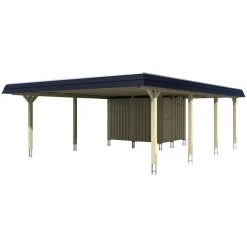 SkanHolz Carport »Wendland«, BxT: 630 X 879 Cm, Firsthöhe: 253 Cm, Farbbehandelt