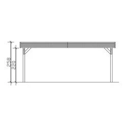 SkanHolz Carport »Spessart«, BxT: 611 X 604 Cm, Firsthöhe: 258 Cm, Farbbehandelt