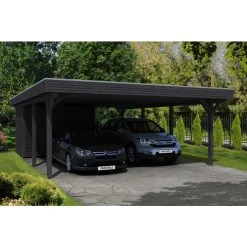 SkanHolz Carport »Spessart«, BxT: 611 X 846 Cm, Firsthöhe: 258 Cm, Farbbehandelt