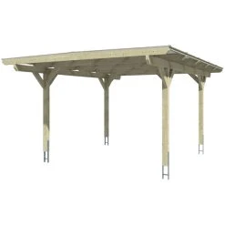 SkanHolz Carport »Odenwald«, BxT: 428 X 541 Cm, Firsthöhe: 238 Cm, Lasiert
