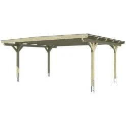 SkanHolz Carport »Odenwald«, BxT: 640 X 541 Cm, Firsthöhe: 244 Cm, Farbbehandelt