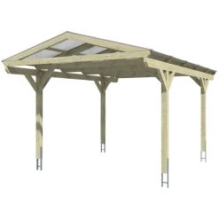 SkanHolz Carport »Westerwald«, BxT: 362 X 541 Cm, Firsthöhe: 281 Cm, Unbehandelt