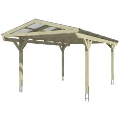 SkanHolz Carport »Wendland«, BxT: 362 X 648 Cm, Firsthöhe: 281 Cm, Farbbehandelt