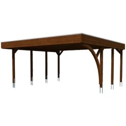 SkanHolz Carport »Friesland Set 7«, BxT: 557 X 555 Cm, Firsthöhe: 254 Cm, Farbbehandelt
