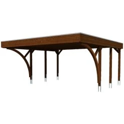 SkanHolz Carport »Friesland Set 8«, BxT: 557 X 555 Cm, Firsthöhe: 254 Cm, Farbbehandelt