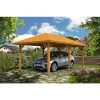 SkanHolz Carport »Taunus«, BxT: 374 X 656 Cm, Firsthöhe: 314 Cm, Farbbehandelt