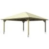 SkanHolz Carport »Taunus«, BxT: 634 X 634 Cm, Firsthöhe: 380 Cm, Farbbehandelt