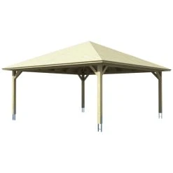SkanHolz Carport »Taunus«, BxT: 634 X 634 Cm, Firsthöhe: 380 Cm, Farbbehandelt