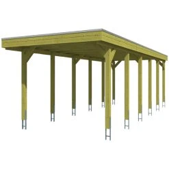 SkanHolz Carport »Friesland«, BxT: 314 X 860 Cm, Firsthöhe: 241 Cm, Imprägniert