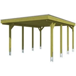 SkanHolz Carport »Friesland«, BxT: 397 X 555 Cm, Firsthöhe: 241 Cm, Imprägniert
