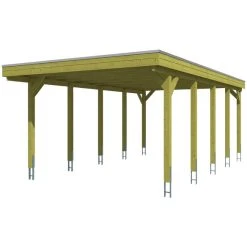 SkanHolz Carport »Friesland«, BxT: 397 X 708 Cm, Firsthöhe: 241 Cm, Imprägniert