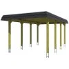SkanHolz Carport »Spessart«, BxT: 345 X 589 Cm, Firsthöhe: 241 Cm, Farbbehandelt