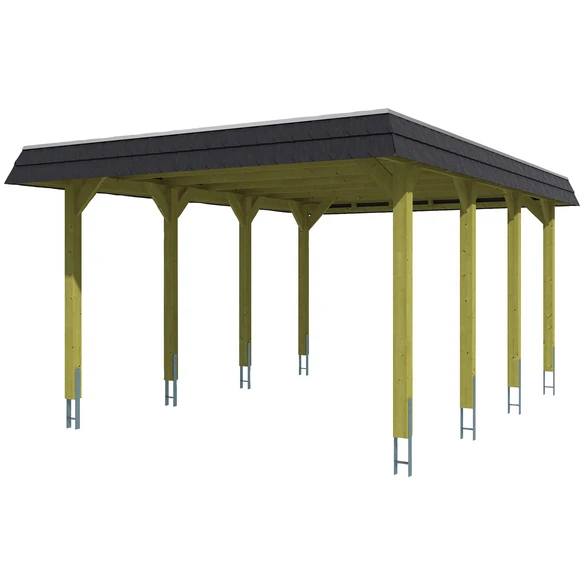 SkanHolz Carport »Spessart«, BxT: 396 X 589 Cm, Firsthöhe: 244 Cm, Farbbehandelt 1 SkanHolz Carport »Spessart«, BxT: 396 X 589 Cm, Firsthöhe: 244 Cm, Farbbehandelt