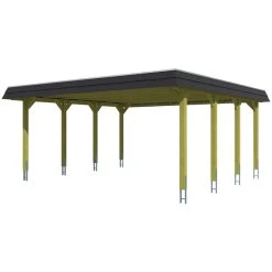 SkanHolz Carport »Spreewald«, BxT: 585 X 589 Cm, Firsthöhe: 250 Cm, Imprägniert