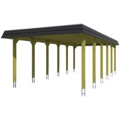 SkanHolz Carport »Spessart«, BxT: 396 X 893 Cm, Firsthöhe: 244 Cm, Farbbehandelt