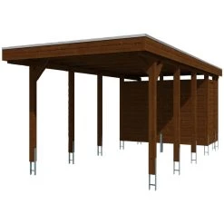 SkanHolz Carport »Friesland Set 2«, BxT: 314 X 708 Cm, Firsthöhe: 241 Cm, Farbbehandelt