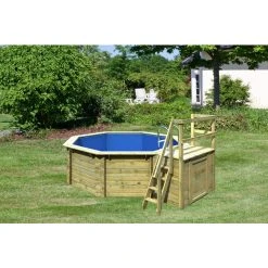 Karibu Rundpool »Var. B«, Braun, BxHxL: 358 X 124 X 350 Cm