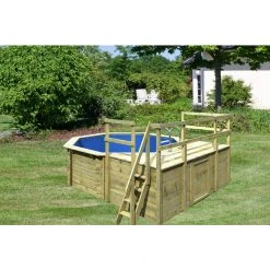 Karibu Rundpool »Var. D«, Braun, BxHxL: 358 X 124 X 350 Cm