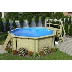 Karibu Rundpool »Var. B«, Braun, BxHxL: 428 X 124 X 420 Cm