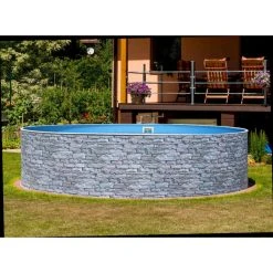 MYPOOL Rundpool, Steinfarben, ØxH: 450 X 90 Cm