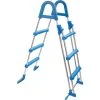 MYPOOL Pool-Sicherheitsleiter, Blau/edelstahlfarben, Für Aufstellpools