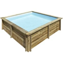 GRE Echtholzpool Poolset , Viereckig, BxLxH: 225 X 225 X 68 Cm