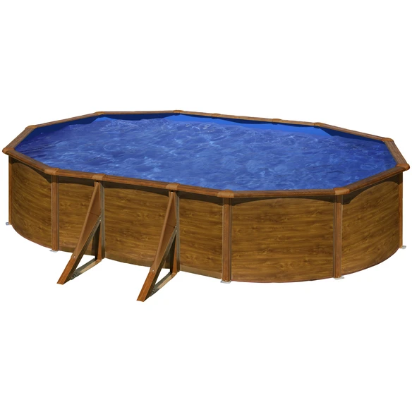 GRE Ovalpool, Holzoptik, BxHxL: 300 X 120 X 500 Cm 1 GRE Ovalpool, Holzoptik, BxHxL: 300 X 120 X 500 Cm