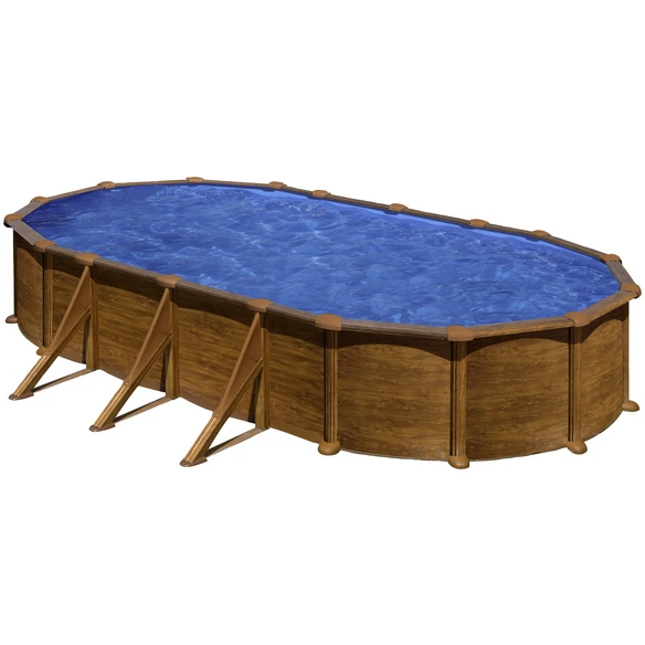 GRE Ovalpool, Holzoptik, BxHxL: 375 X 132 X 730 Cm 1 GRE Ovalpool, Holzoptik, BxHxL: 375 X 132 X 730 Cm