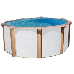 KWAD Schwimmbecken »Stahlmantelbecken Rund«, Weiß/braun, ØxH: 80 X 130 Cm