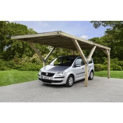 Weka Carport, Holzfarben, Ohne Dachplatten