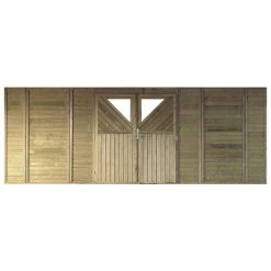 Karibu Carport-Doppeltür, Holzfarben, Außenmaß Breite: 540 Cm