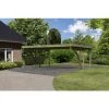 Karibu Doppelcarport »Classic 1 Variante C Inkl. Zwei Einfahrtsbögen«, Außenmaß BxT: 563 X 284,5 Cm, Natur
