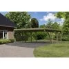 Karibu Doppelcarport »Classic 2 Variante C Inkl. Zwei Einfahrtsbögen«, Außenmaß BxT: 563 X 476 Cm, Natur