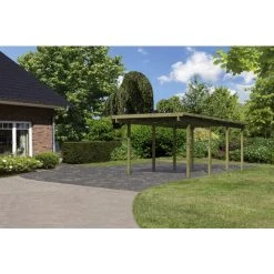 Karibu Einzelcarport »Eco 2 Variante A«, Außenmaß BxT: 268 X 576 Cm, Natur