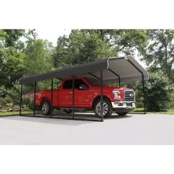 ShelterLogic Carport »Stahlcarport Garage Überdachung«, Außenmaß BxT: 370 X 600 Cm, Anthrazitgrau|schwarz