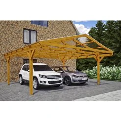 SkanHolz Carport »Westerwald«, BxT: 570 X 648 Cm, Firsthöhe: 314 Cm, Lasiert