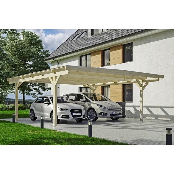 SkanHolz Carport »Odenwald«, BxT: 640 X 648 Cm, Firsthöhe: 244 Cm, Unbehandelt 1 SkanHolz Carport »Odenwald«, BxT: 640 X 648 Cm, Firsthöhe: 244 Cm, Unbehandelt