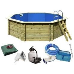 Karibu Rundpool, Braun, BxH: 428 X 124 Cm