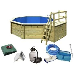 Karibu Rundpool, Braun, BxH: 428 X 124 Cm