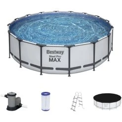 Bestway Rundpool »Steel Pro Max™«, Grau, ØxH: 488 X 122 Cm